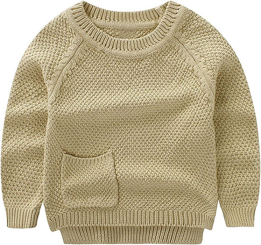 Baby Boys Girls Crochet Sweater Infant Kids Cable Knit Cotton Cardigans Casual Long Sleeve Pullover Spring 6M-4T