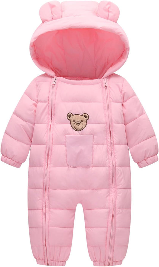 Toddler Cotton Romper Baby Winter Coat Zipper Long Sleeve Cute Baby Snowsuit