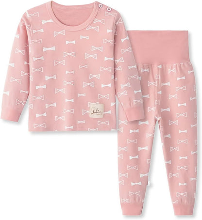 100% Organic Cotton Baby Boys Girls Pajamas Set Long Sleeve Sleepwear(3M-6T)